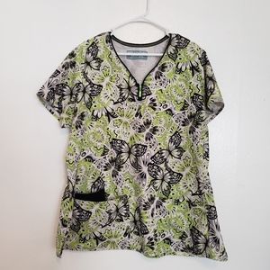 Med Couture 2X Scrub Top butterfly 🦋